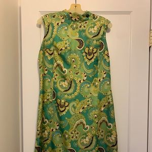 Tricel Vintage Green Paisley Dress